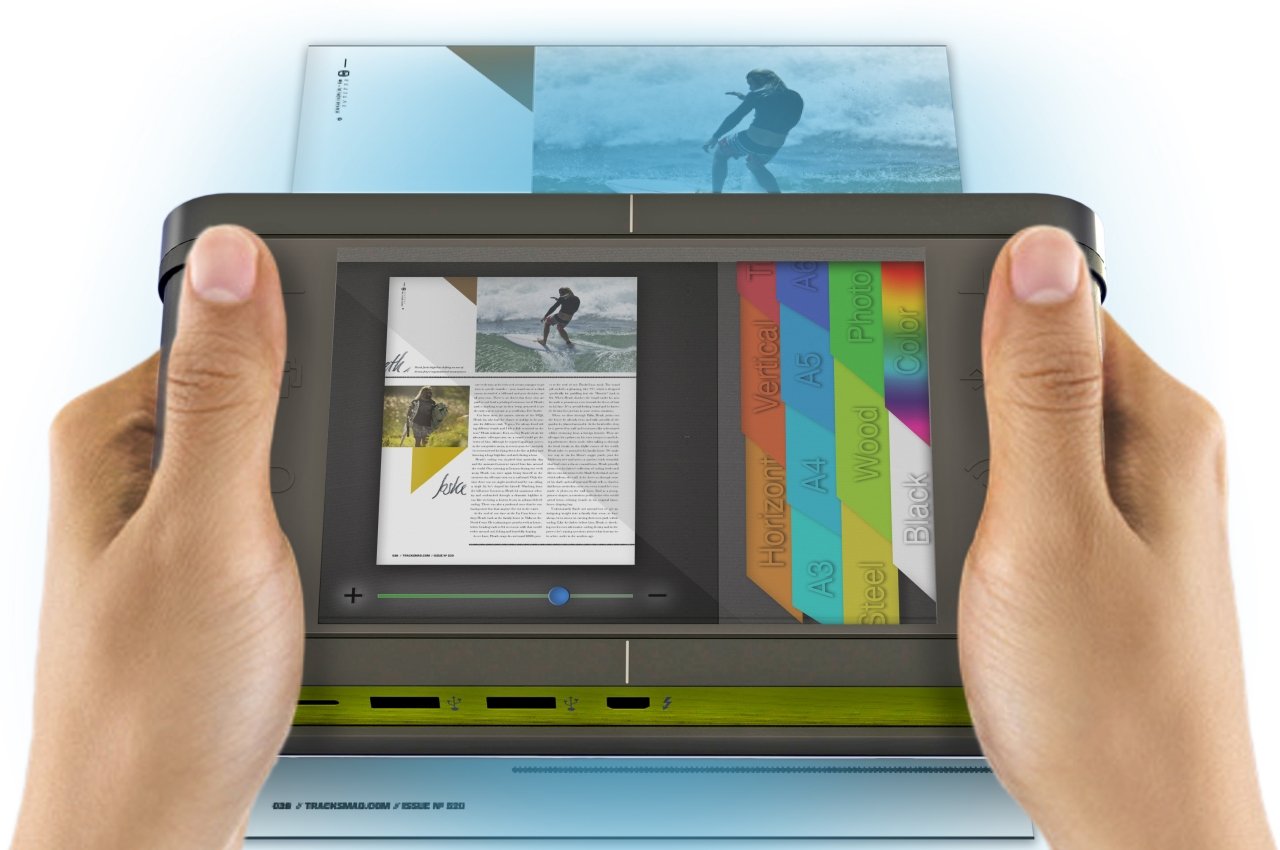This handheld printer concept reduces waste by printing on any paper size