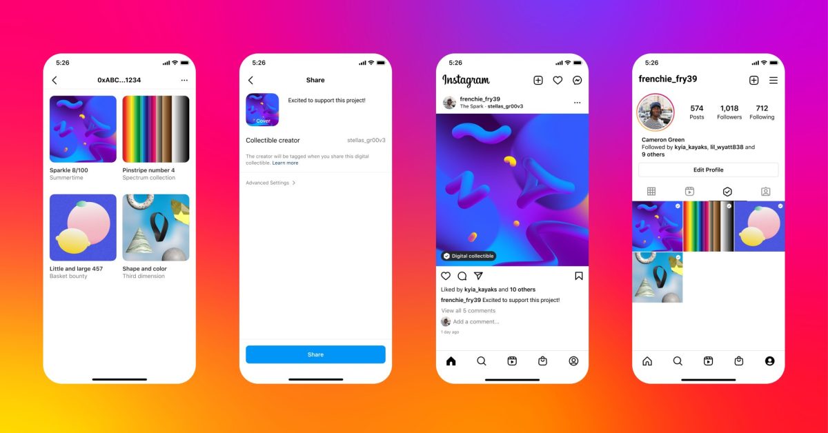 Instagram investit dans le support NFT avec une fonctionnalité d'objets de collection numériques, disponible dès maintenant pour certains créateurs