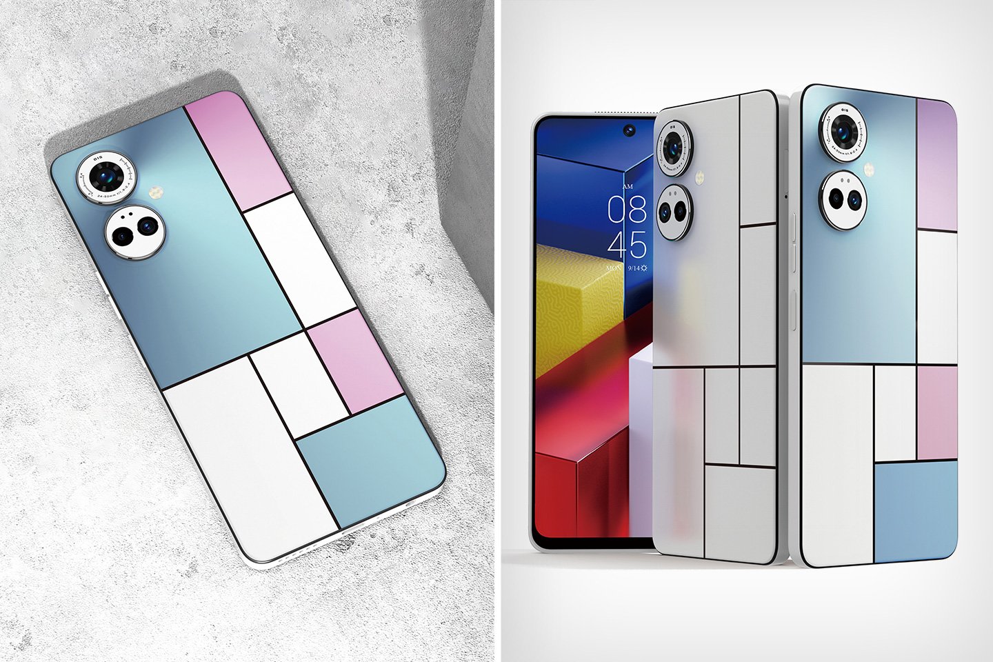 No this isn’t a modular Project Ara phone – its grid-based design was inspired Manet and Mondrian