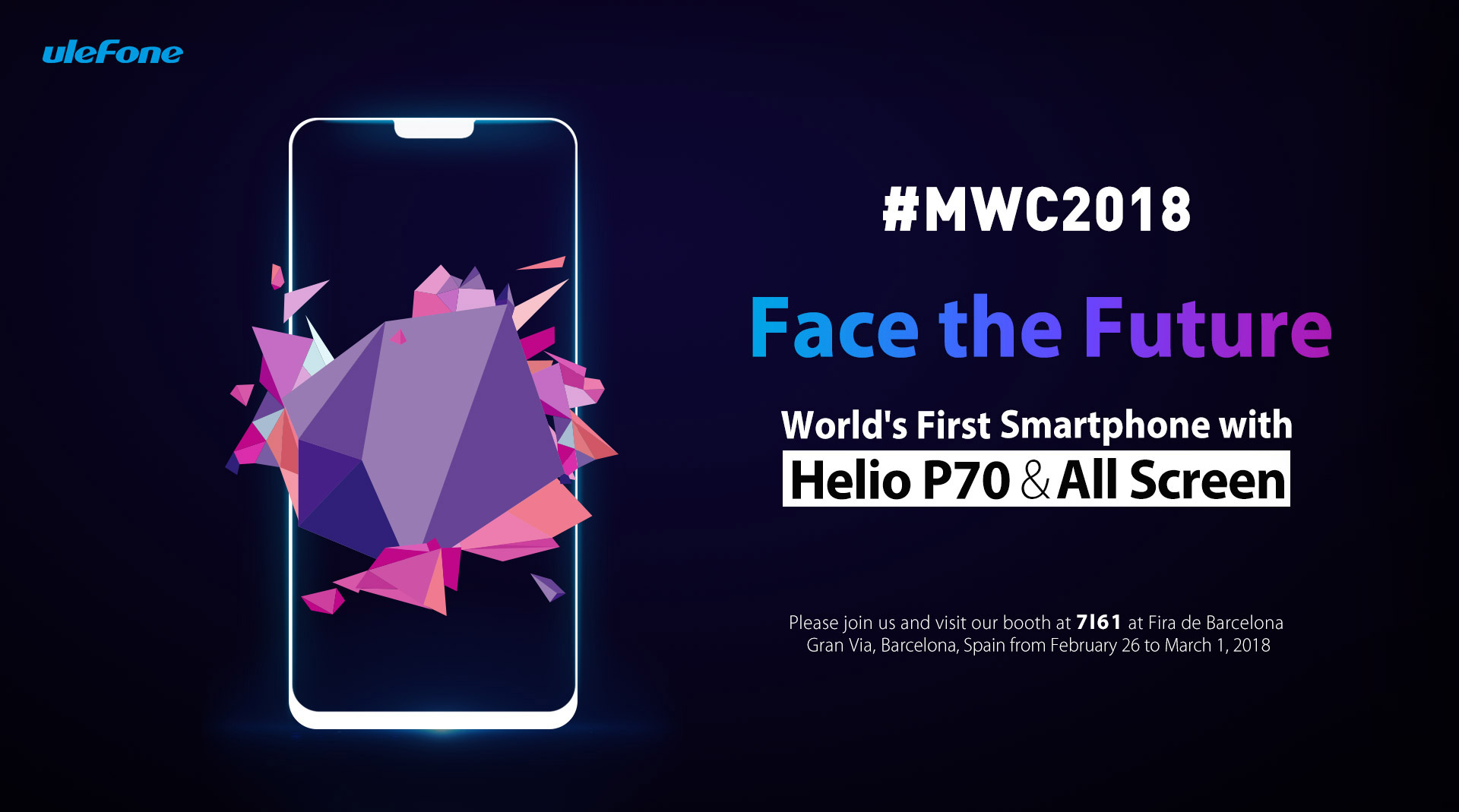 На MWC 2018 Ulefone представит первый в мире смартфон с чипом Helio P70 邀请111.jpg
