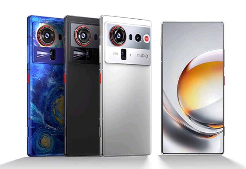 Image of the Nubia Z80 Ultra back panel imitating the 'Starry Night' painting