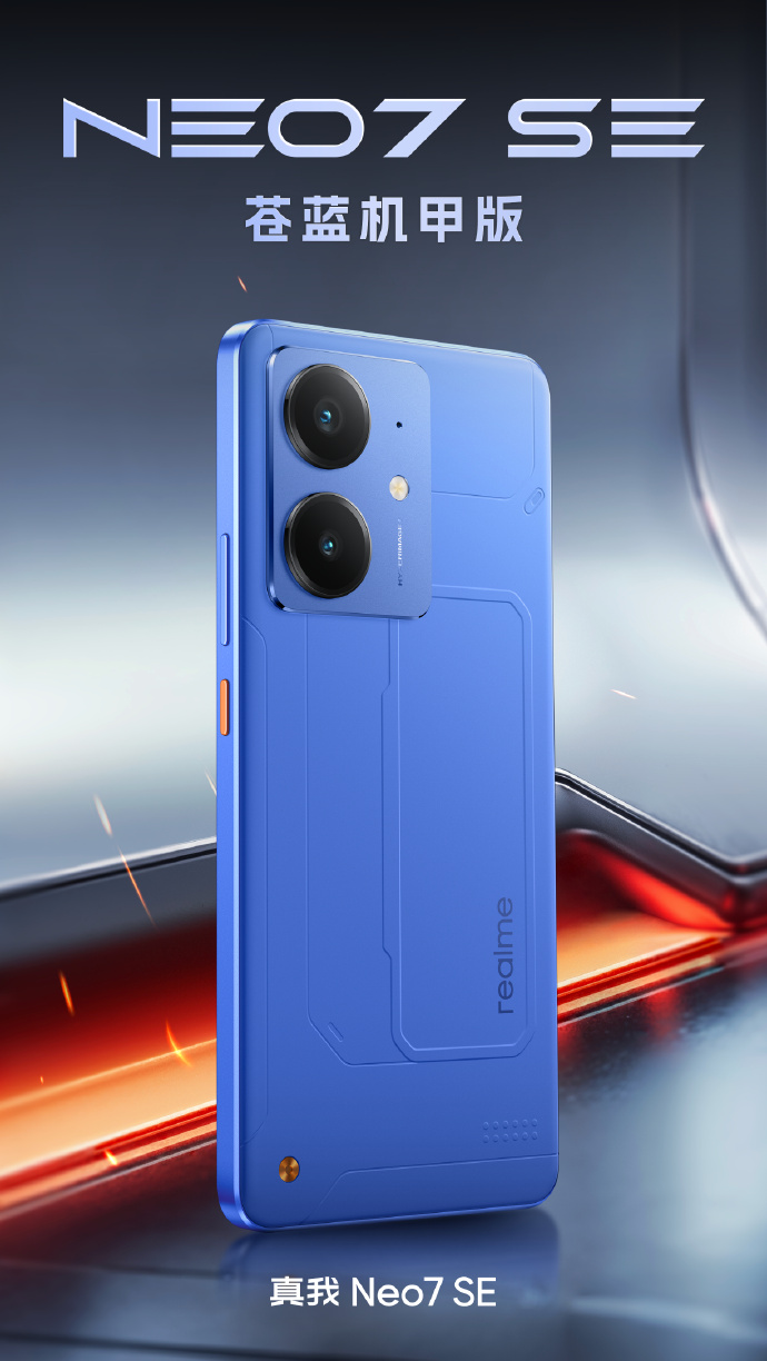 Realme Neo7 SE smartphone in blue colour