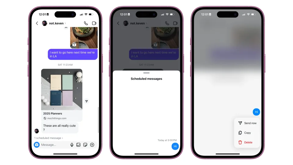 Comment fonctionne l'option de message différé sur Instagram