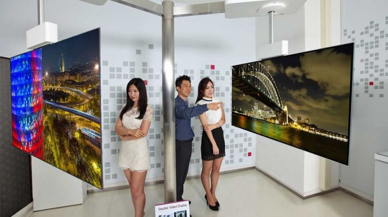 LG разрабатывает 111-дюймовый двухсторонний 4K OLED-телевизор