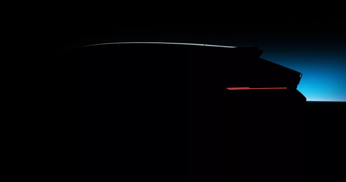 The darkened silhouette of the BMW concept with expressive rear wings