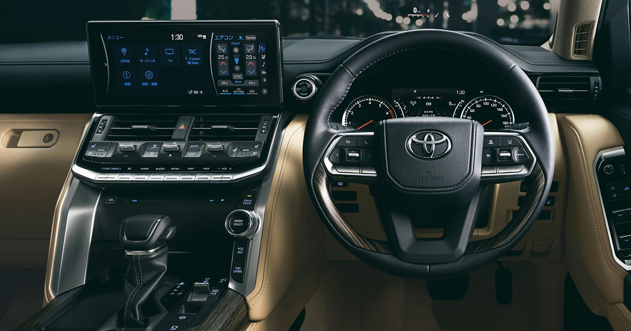 Version actuelle de l'intérieur du Toyota Land Cruiser 300