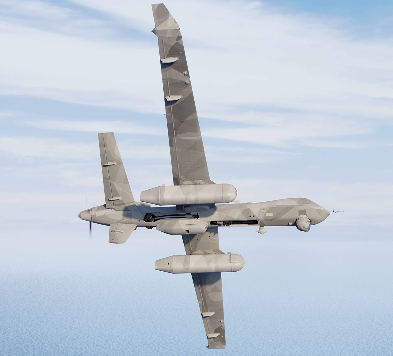 MQ-9B SkyGuardian with radar detection systems