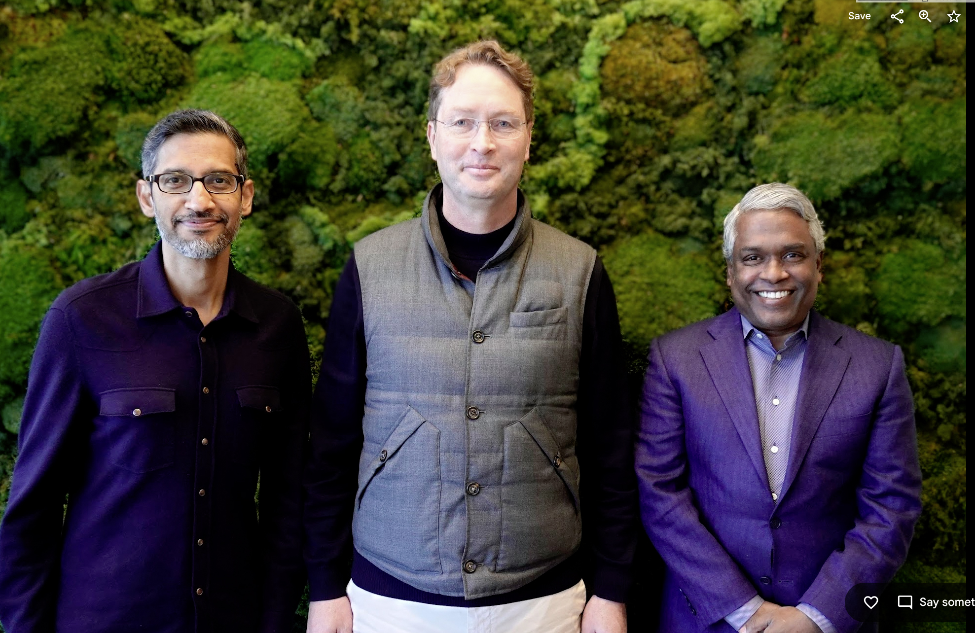 CEOs of Google and Mercedes-Benz at a press conference