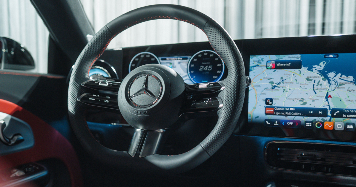 Steering wheel of the new Mercedes-Benz CLA 250+ Shooting Brake with EQ Technology