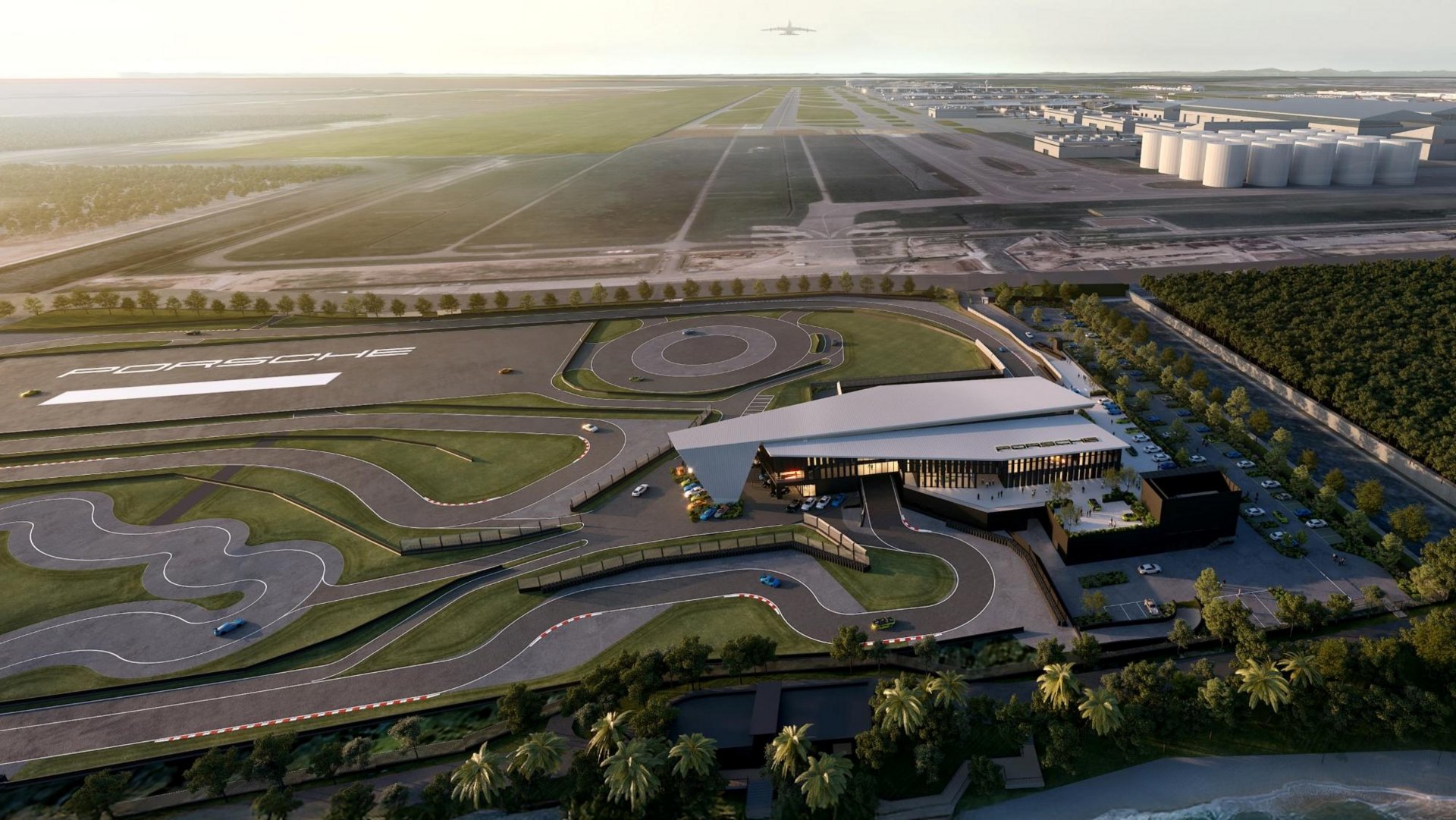 Интерьер Porsche Experience Center в Сингапуре