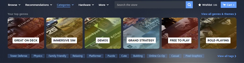 Updated Steam 3 shop menu