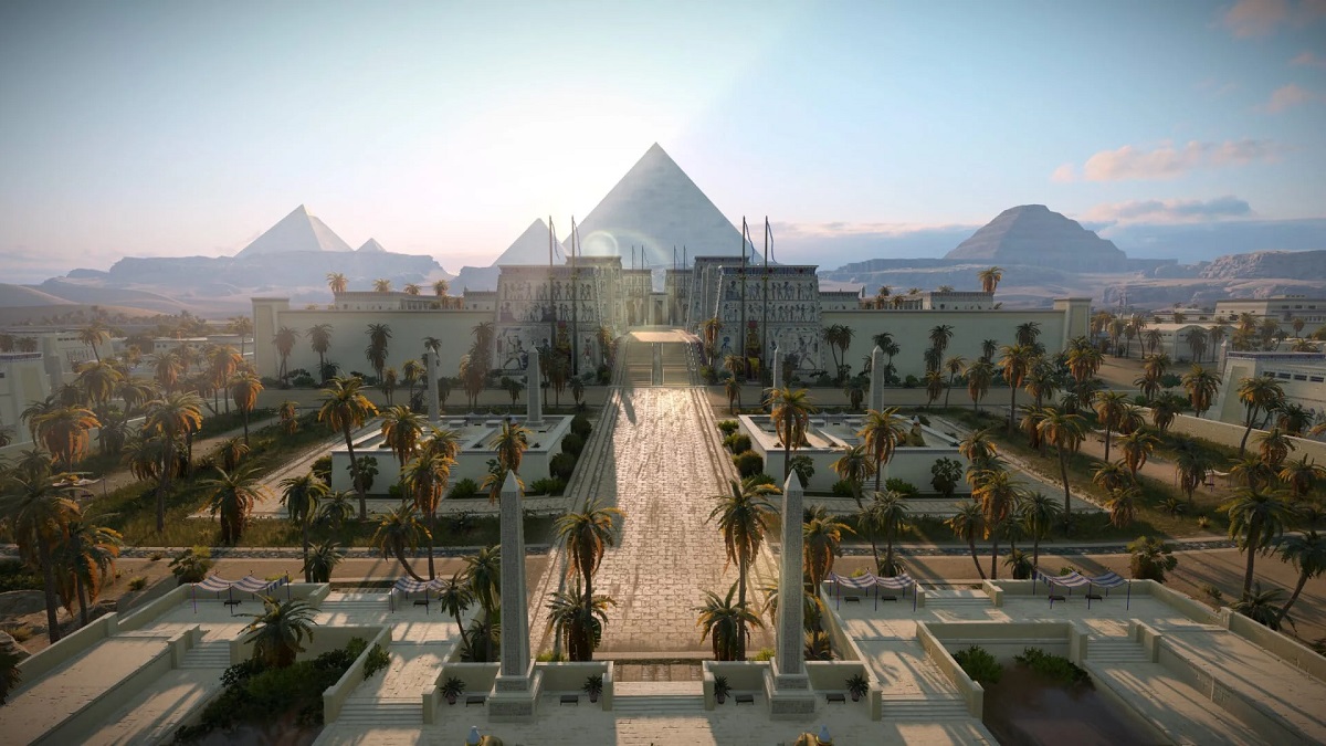 Les premières captures d'écran de Total War : Pharaoh montrent la majestueuse cité de l'Égypte ancienne et le spectaculaire paysage désertique sablonneux.