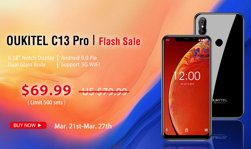 OUKITEL C13 Pro с модным дизайном на распродаже Banggood за $69.99