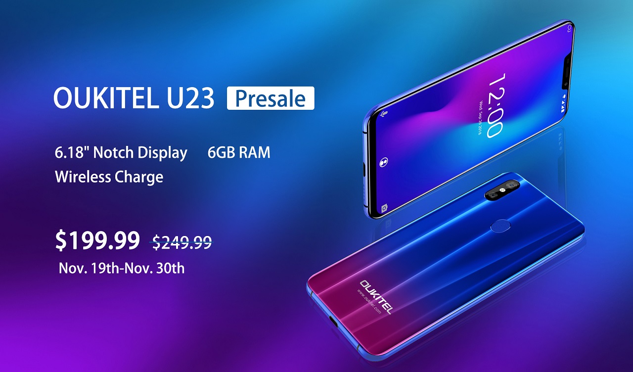 OUKITEL U23: 6 ГБ ОЗУ, беспроводная зарядка и цена $199,99 OUKITEL U23 Presale.jpg