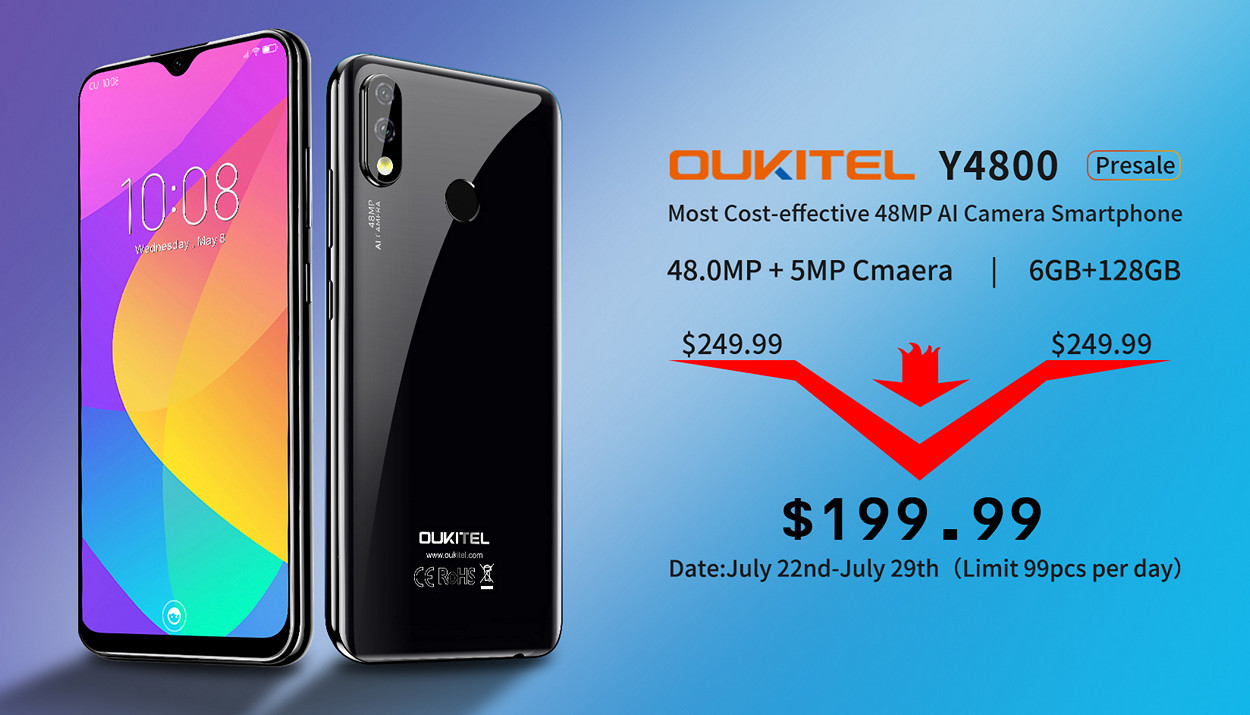 OUKITEL Y4800 с 48-мегапиксельной камерой поступил в продажу по вкусной цене