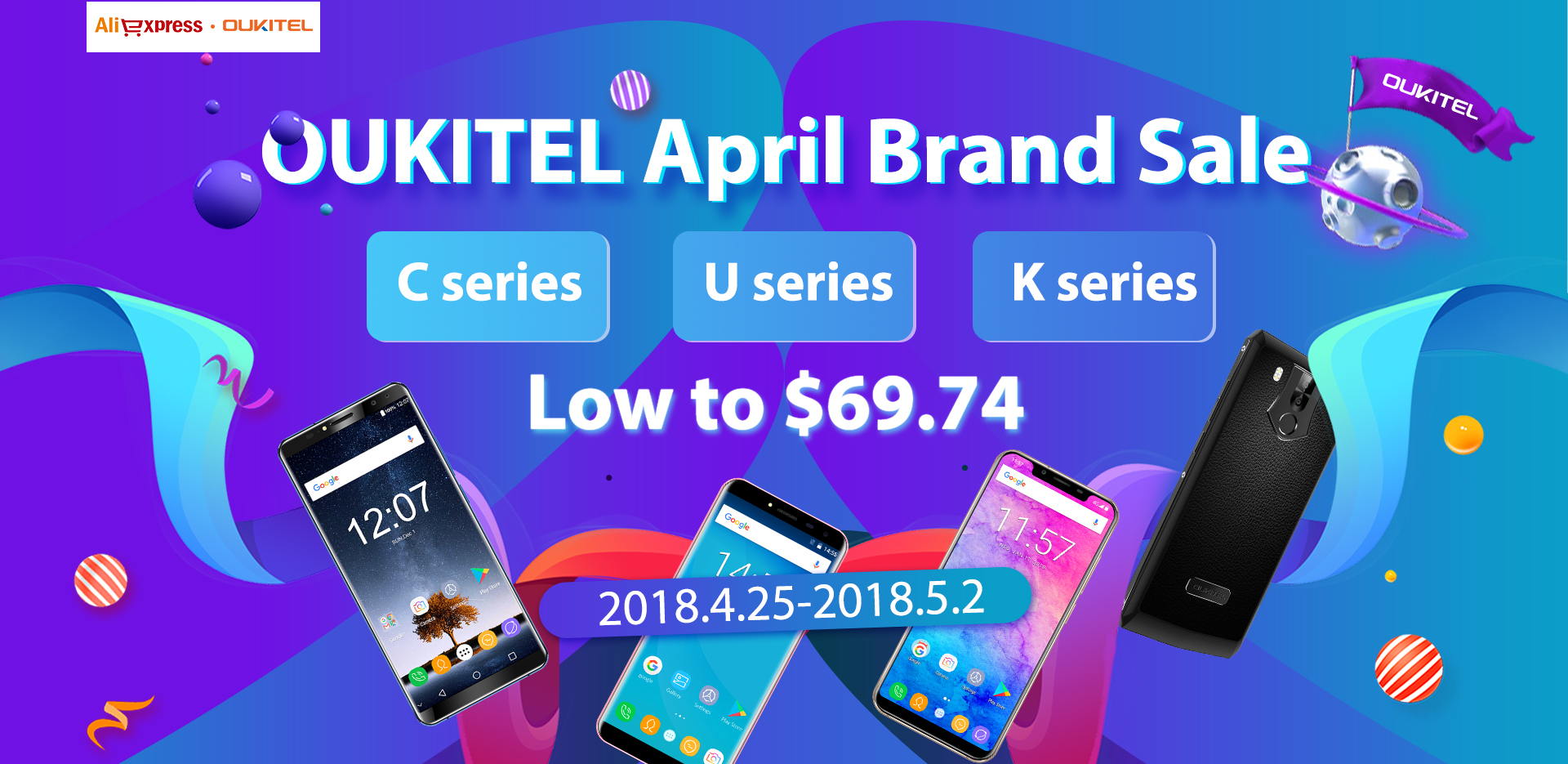 OUKITEL запускает апрельскую распродажу смартфонов: ценник стартует с $69,74 TIM图片20180425162248.jpg