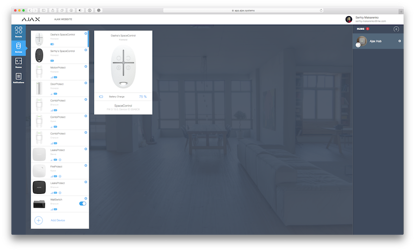 Tab with devices