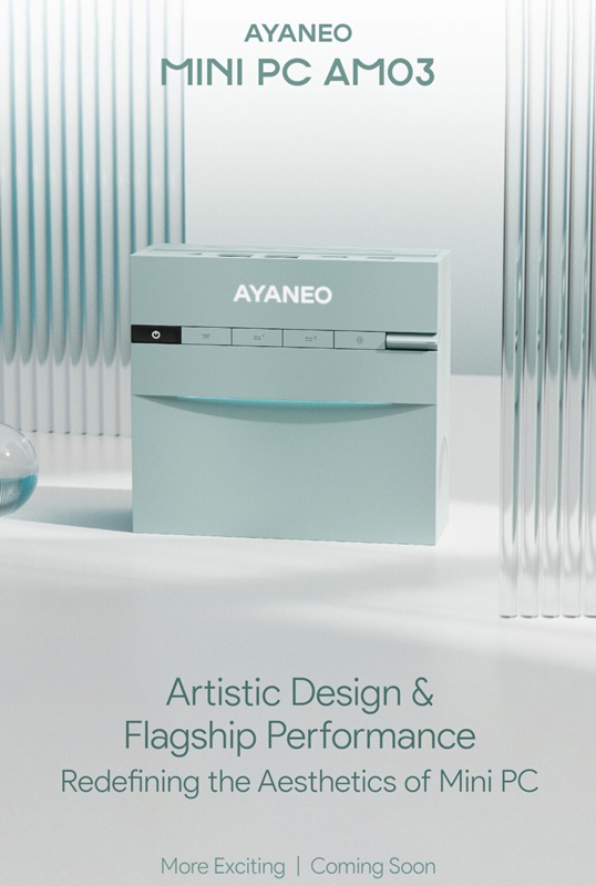 Mini-PC Ayaneo AM03 in the style of an old-fashioned CD player