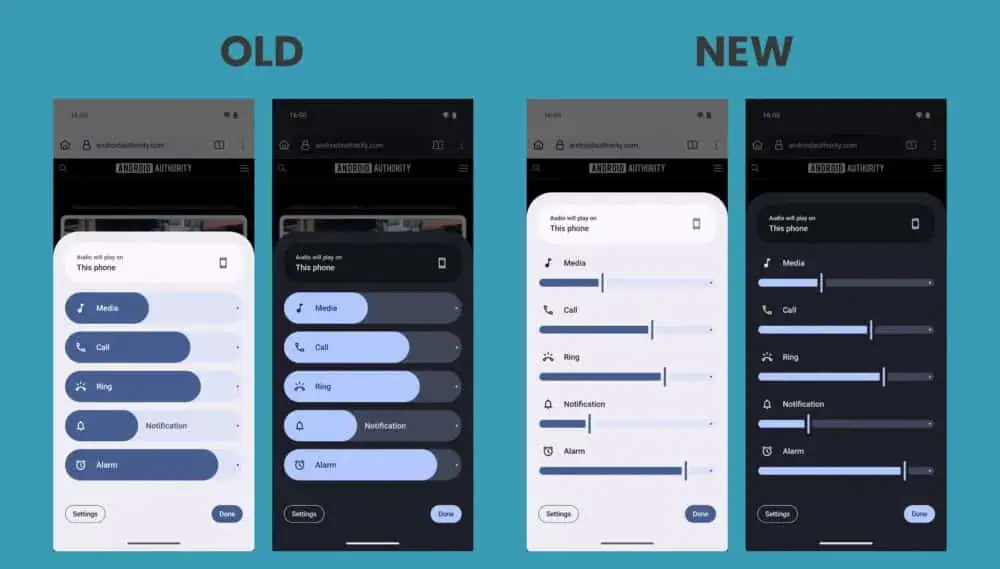 Новий мінімалістичний повзунок гучності Android 16