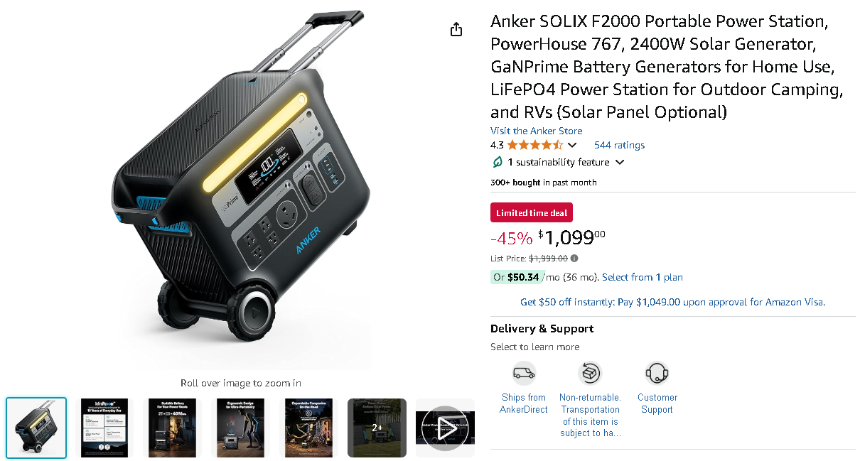 Anker SOLIX F2000 Portable Power Station Anker SOLIX F2000 Portable Power Station