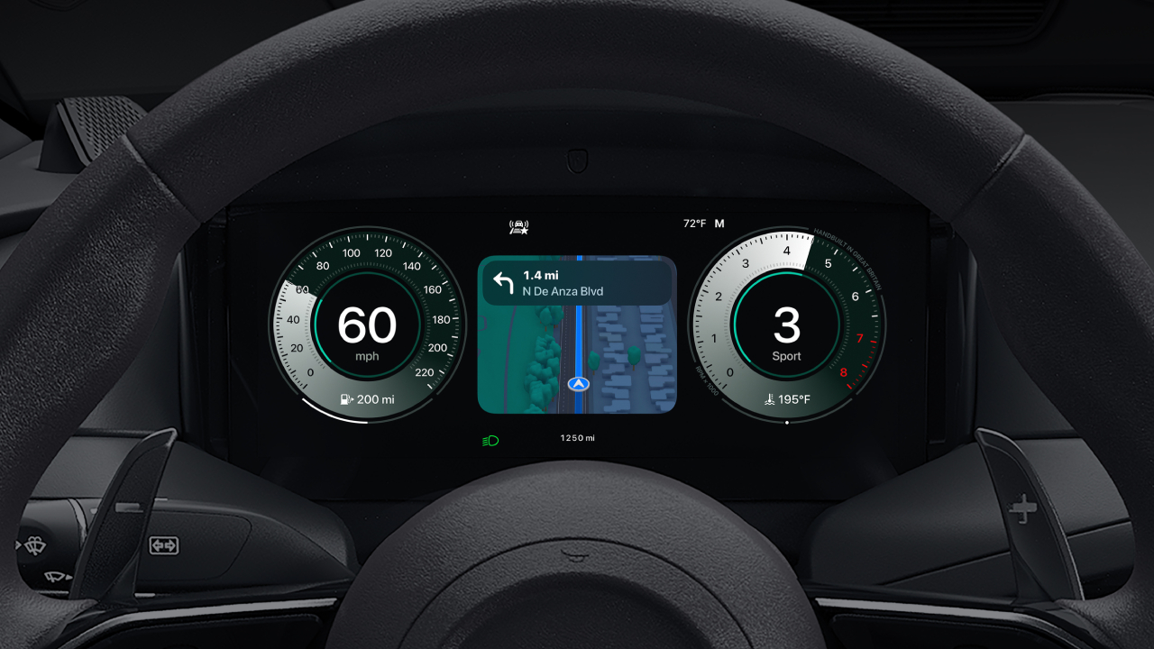 CarPlay Ultra dashboard with maps