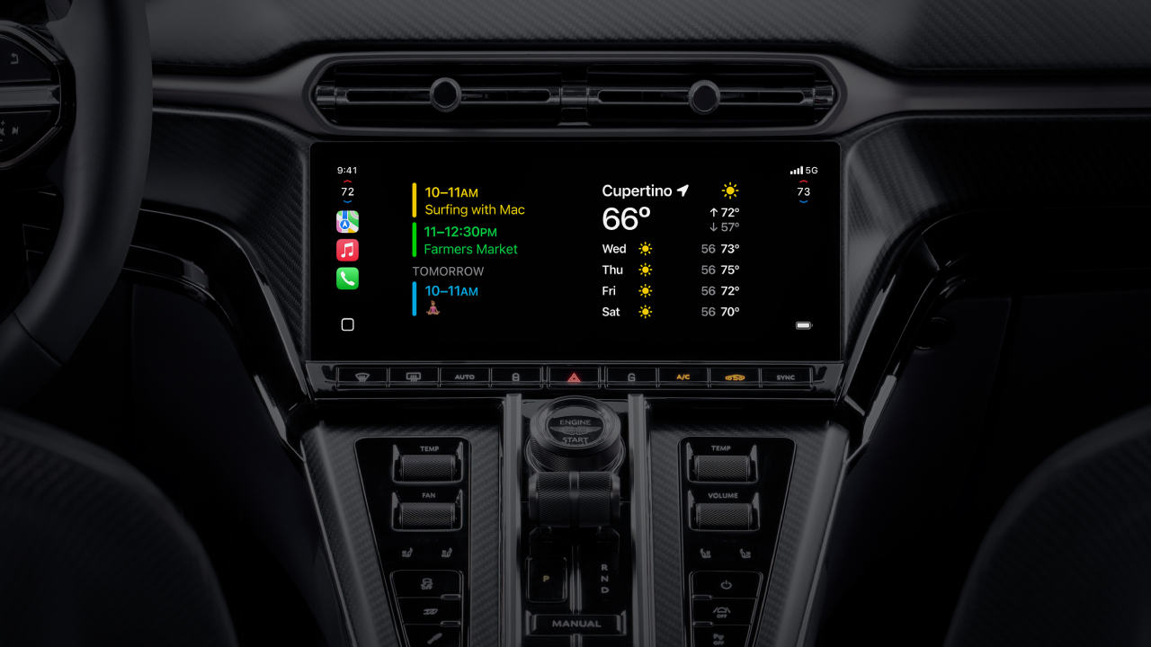 CarPlay Ultra dashboard with widgets