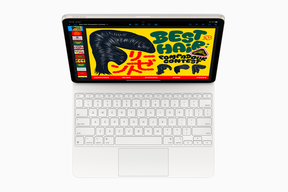 Apple iPad Air и Magic Keyboard - вид сверху