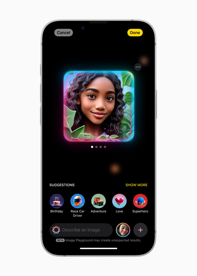 iPhone 16e Terrain de jeu d'images