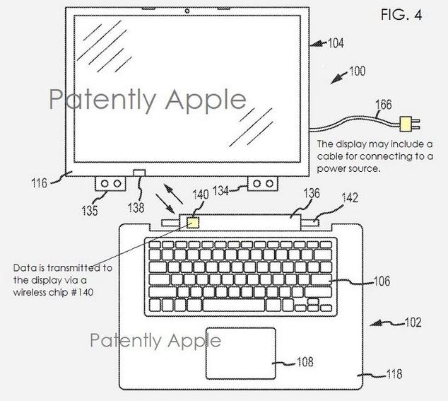 Apple патентует гибридный ноутбук с беспроводной зарядкой и передачей изображения-3 Apple патентует гибридный ноутбук с беспроводной зарядкой и передачей изображения-3