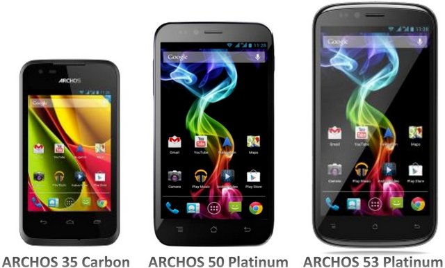 Трио французов-двухсимников: Archos 35 Carbon, 50 Platinum и 53 Platinum по цене от $100 Трио французов-двухсимников: Archos 35 Carbon, 50 Platinum и 53 Platinum по цене от $100