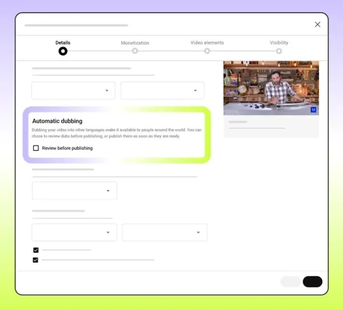 The process of automatic duplication on YouTube