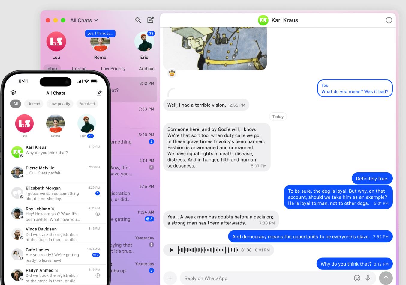 Screenshot of universal messenger Beeper