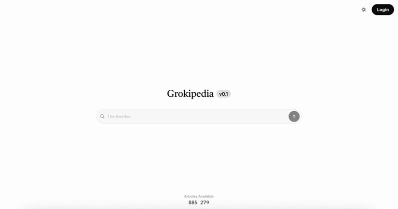Головна сторінка Grokipedia