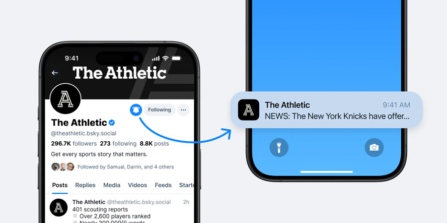 Overview of the new notification features in Bluesky