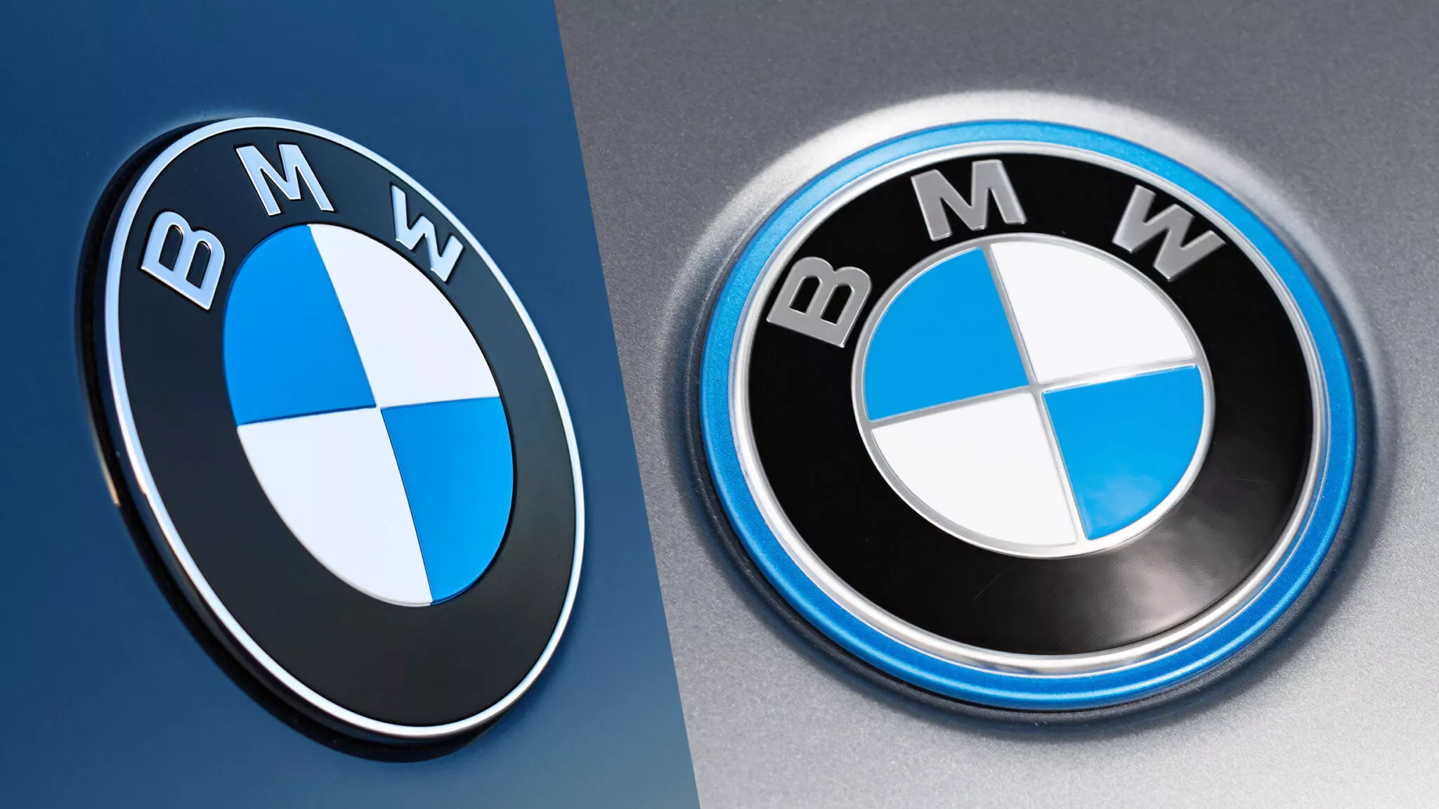 Updated and old versions of the BMW emblem