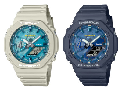 Годинники Casio G-Shock GA-2100AS-5A (зліва) та GA-2100AS-2A (праворуч)