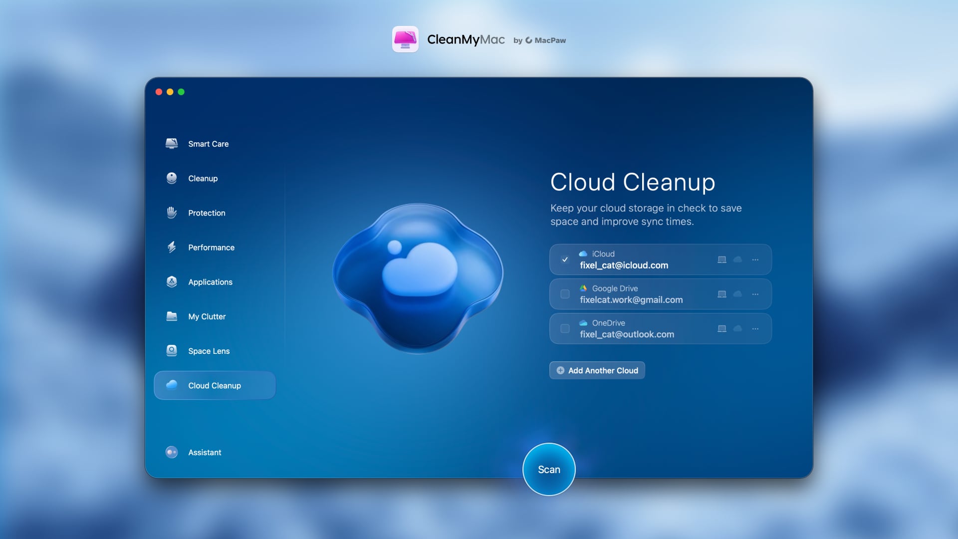 CleanMyMac Cloud Cleanup - Сканирование облачных сервисов