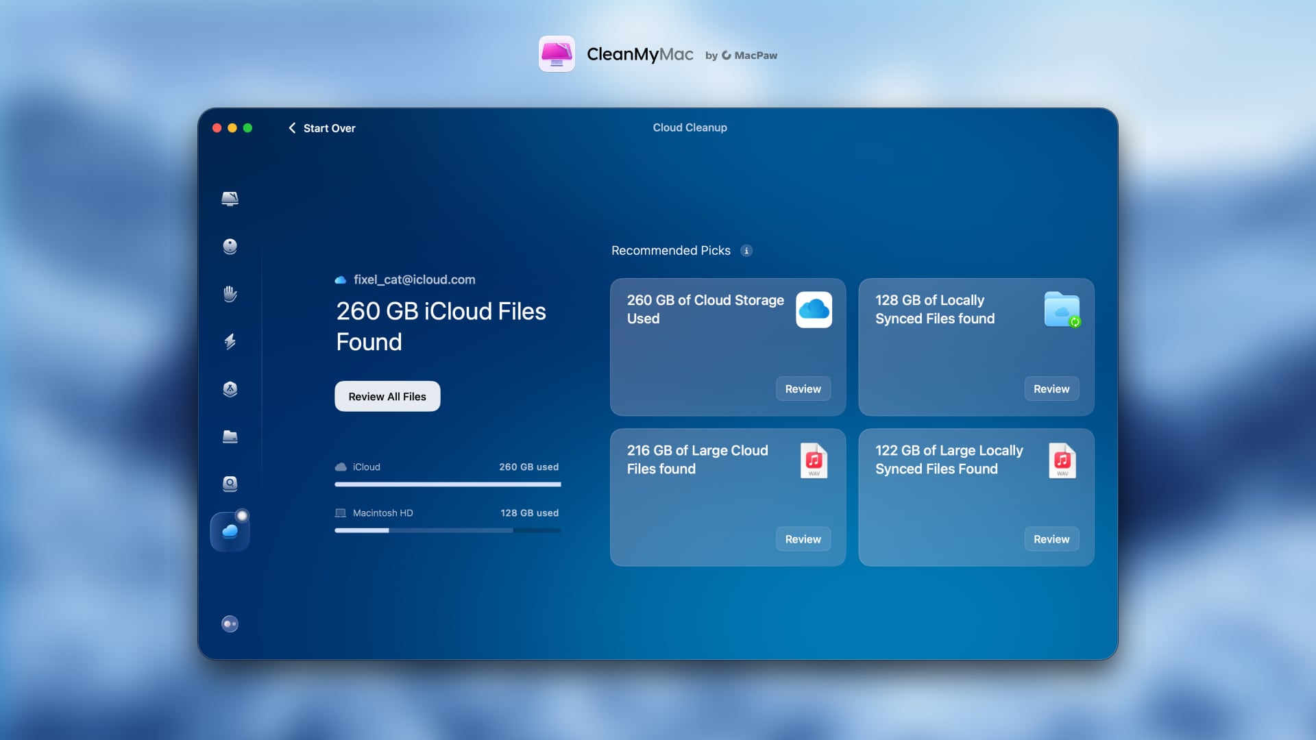 CleanMyMac Cloud Cleanup - Напоминание о заполненности облака
