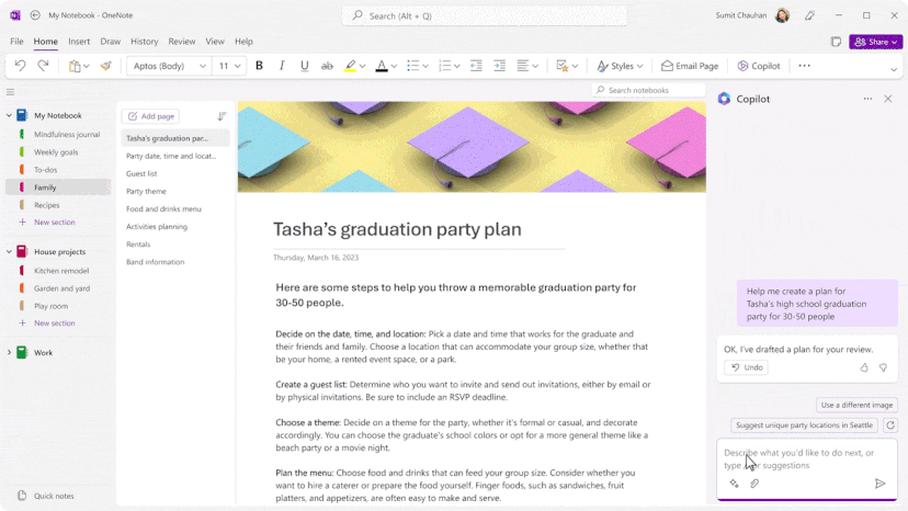 Microsoft додасть АІ-асистента Copilot у застосунок OneNote у листопаді-2