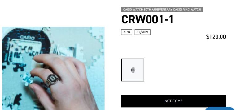 Кільцевий годинник Casio CRW001-1 на фоні інформації про ресток у США