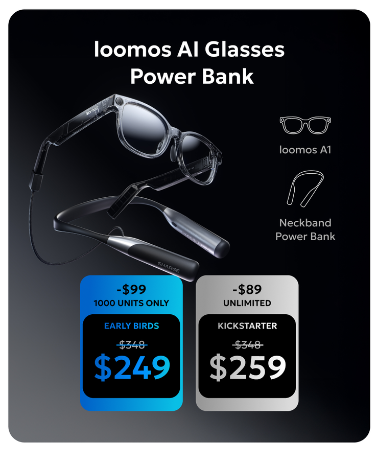 Lunettes Sharge Loomos et Powerbank Neckband