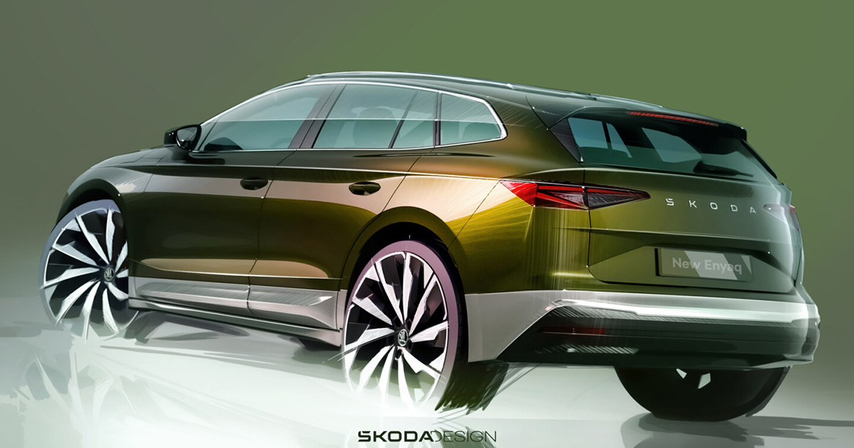 Дизайн-скетч оновленого Škoda Enyaq