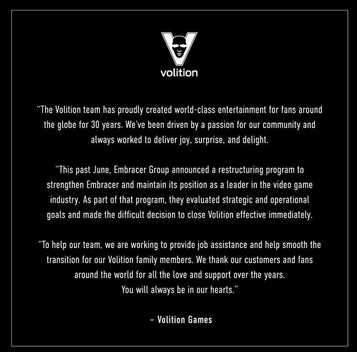 Volition, le studio à l'origine de la série de jeux Saints Row et des jeux de tir Red Faction, a annoncé sa fermeture.-2