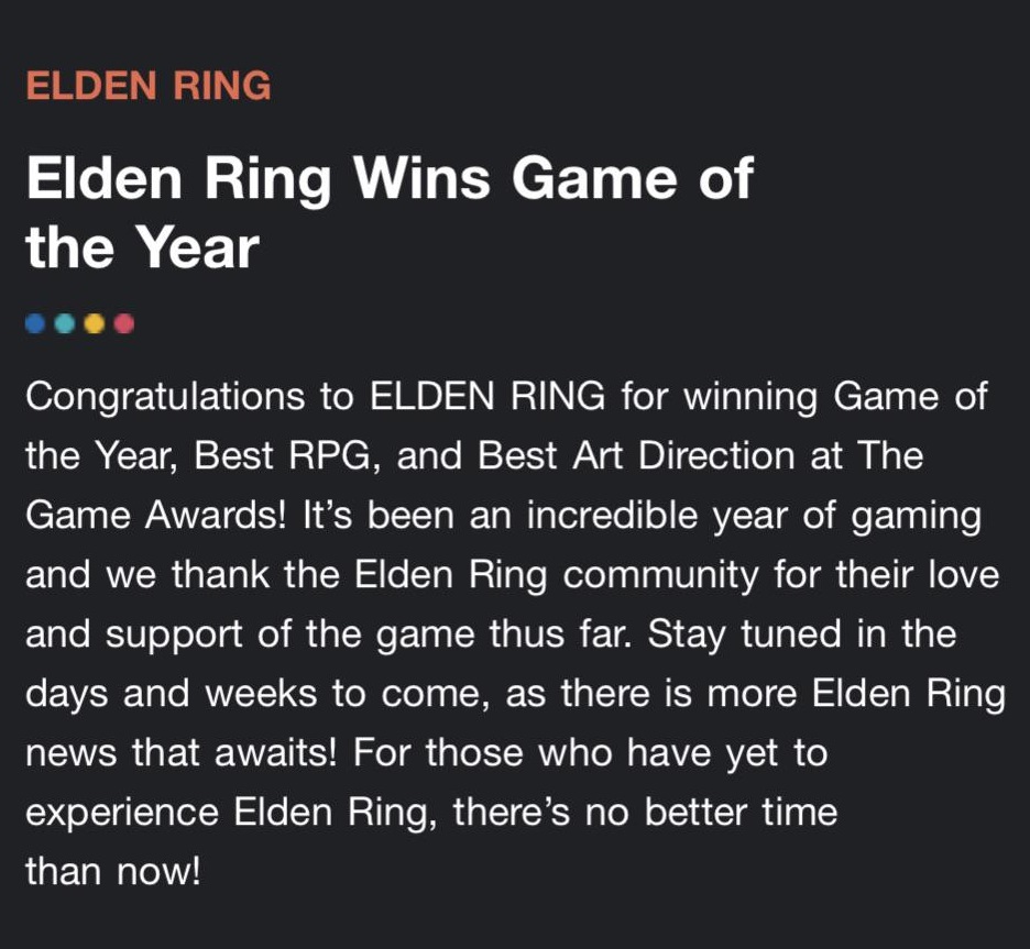 Elden Ring очікують великі оновлення - на це натякають розробники знаменитої екшен-RPG-2