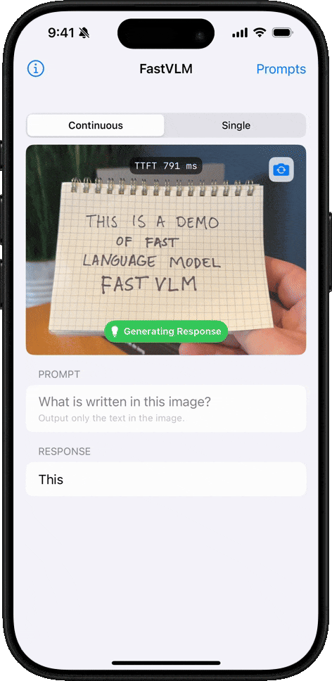 FastVLM traitement d'images - texte manuscrit