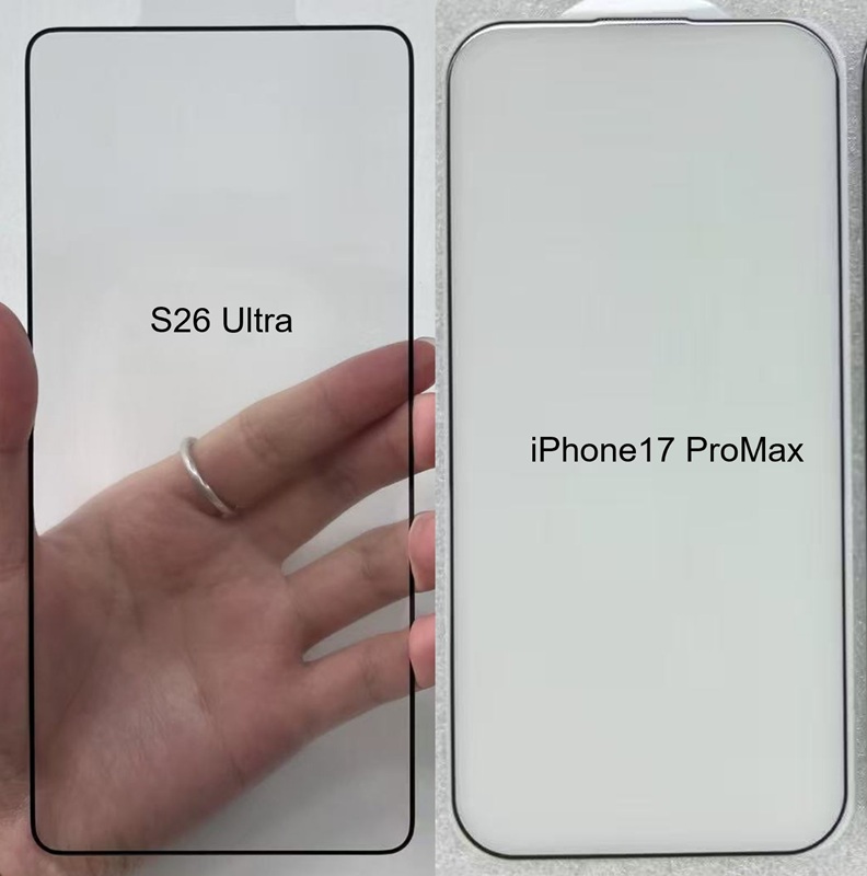 Photo of S26 Ultra and iPhone 17 Pro Max protective glasses