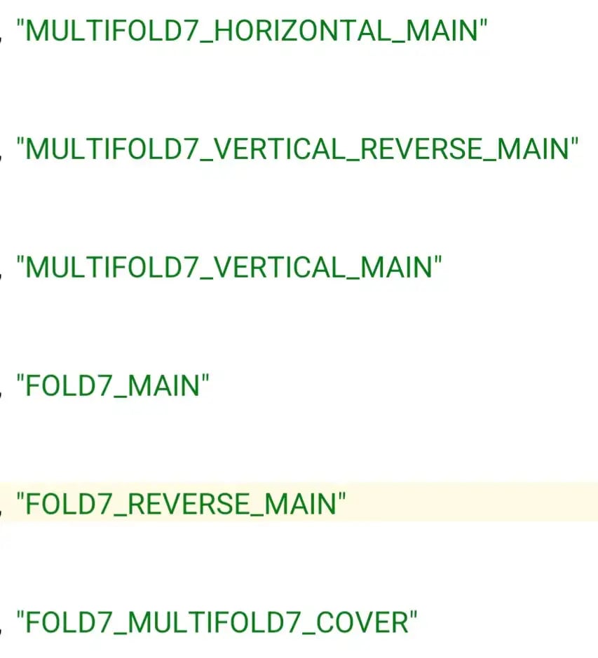 In the One UI 8 files, the name "Multifold 7" is mentioned. Illustration: Android Authority