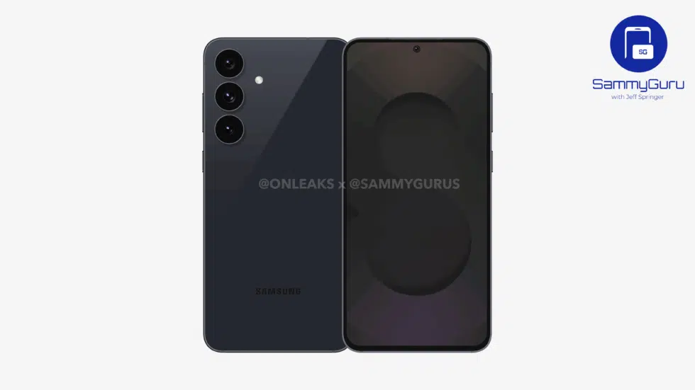 Samsung Galaxy S25 FE rendering with front view
