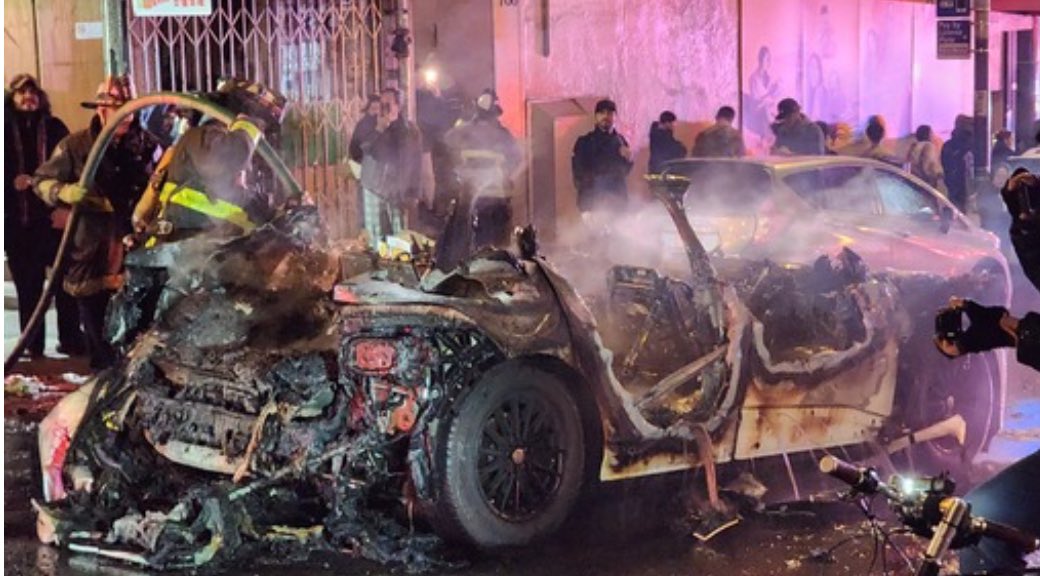 Waymo robotaxi attacked and set on fire in San Francisco