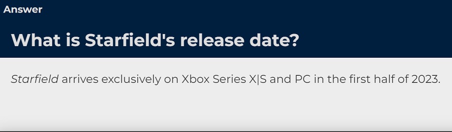 Bethesda has confirmed that Starfield will be released in the "first half of 2023"-2